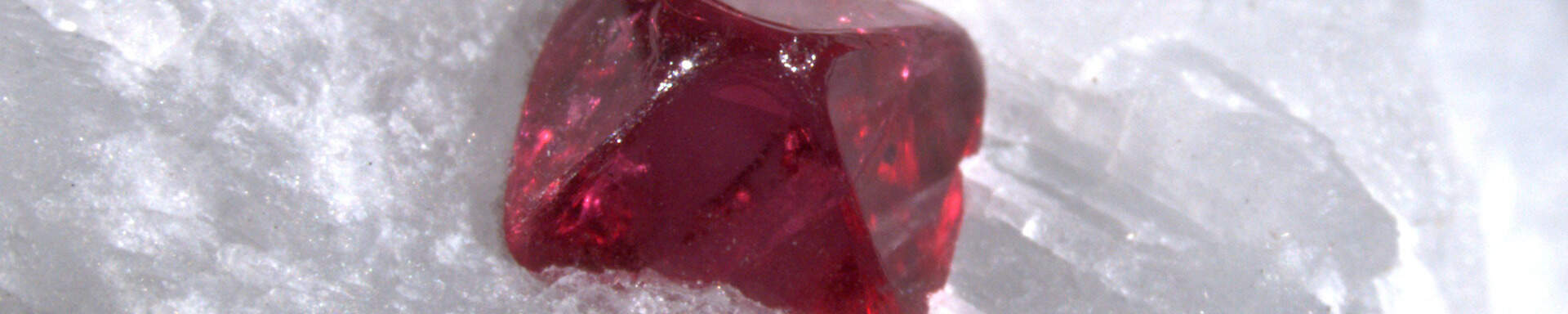 Spinel crystal in dolomite marble, Burma